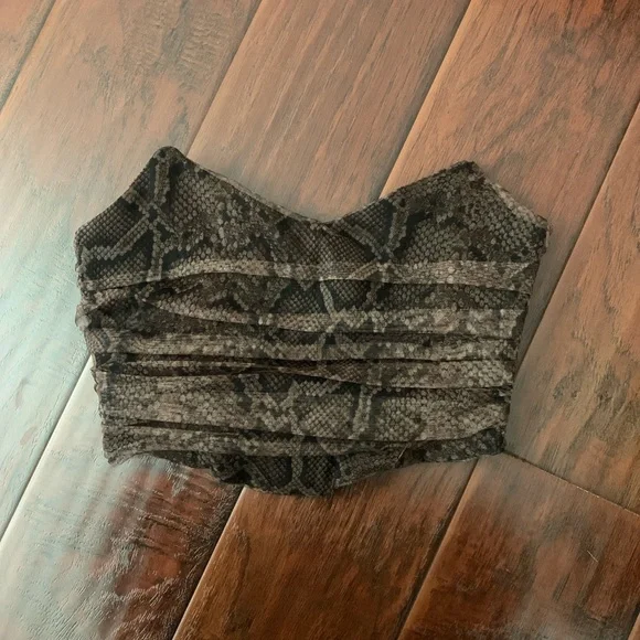 Zara Tulle Snakeskin Tube Corset Top - Picture 4 of 4